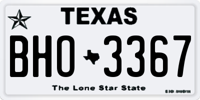 TX license plate BHO3367