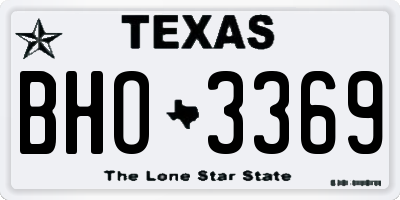 TX license plate BHO3369