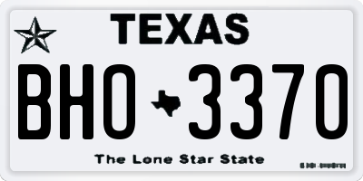 TX license plate BHO3370