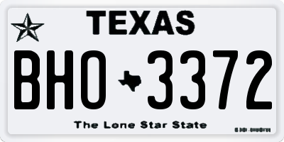 TX license plate BHO3372
