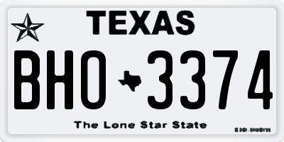 TX license plate BHO3374
