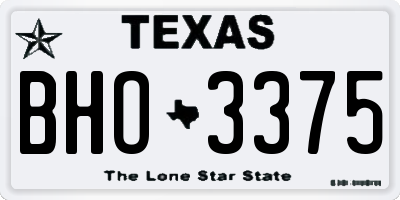 TX license plate BHO3375