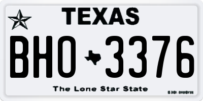 TX license plate BHO3376