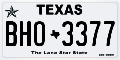 TX license plate BHO3377