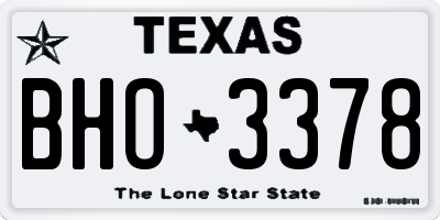 TX license plate BHO3378
