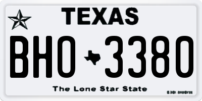 TX license plate BHO3380