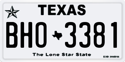 TX license plate BHO3381
