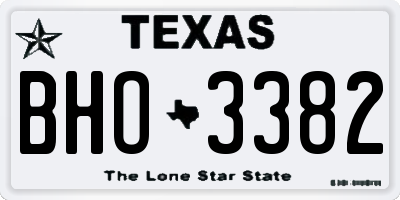 TX license plate BHO3382