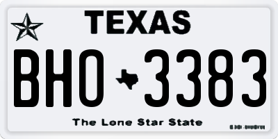 TX license plate BHO3383