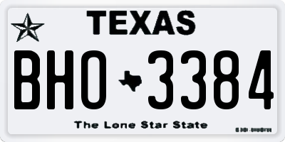 TX license plate BHO3384
