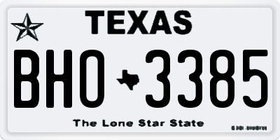 TX license plate BHO3385