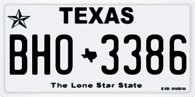 TX license plate BHO3386