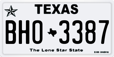 TX license plate BHO3387