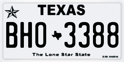 TX license plate BHO3388