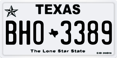 TX license plate BHO3389