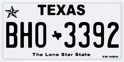 TX license plate BHO3392