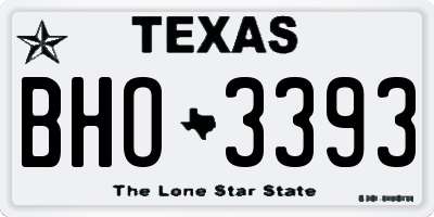 TX license plate BHO3393
