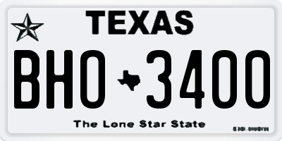TX license plate BHO3400