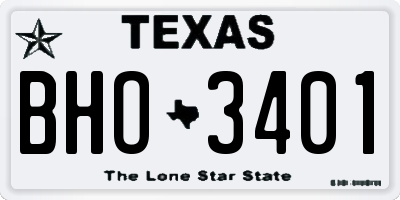 TX license plate BHO3401