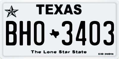 TX license plate BHO3403