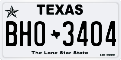 TX license plate BHO3404