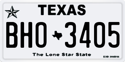 TX license plate BHO3405