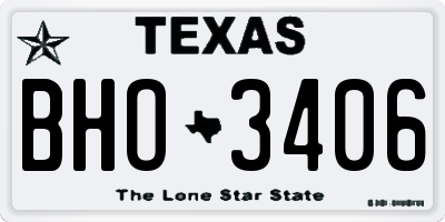 TX license plate BHO3406