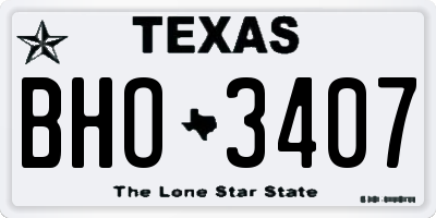 TX license plate BHO3407