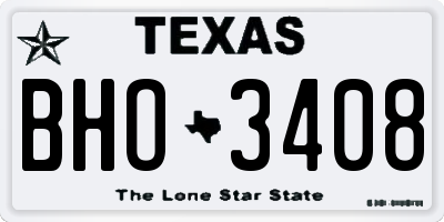 TX license plate BHO3408
