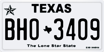 TX license plate BHO3409