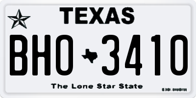 TX license plate BHO3410