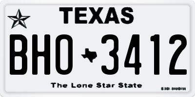 TX license plate BHO3412