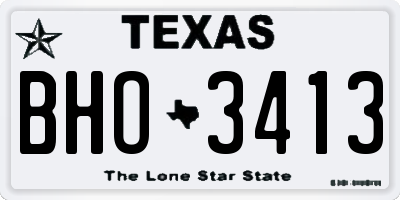 TX license plate BHO3413