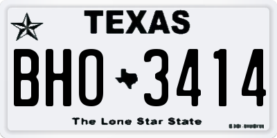 TX license plate BHO3414