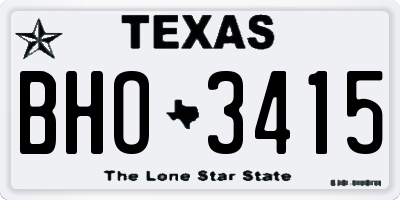 TX license plate BHO3415