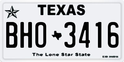 TX license plate BHO3416