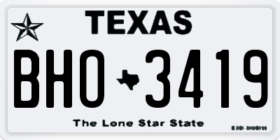 TX license plate BHO3419
