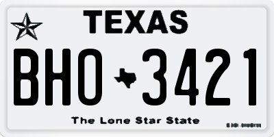 TX license plate BHO3421