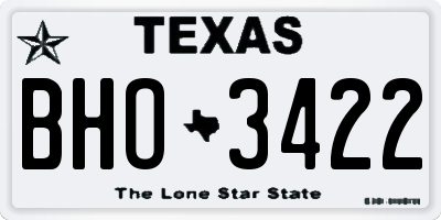 TX license plate BHO3422