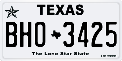 TX license plate BHO3425