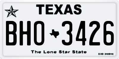TX license plate BHO3426