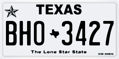 TX license plate BHO3427