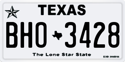 TX license plate BHO3428