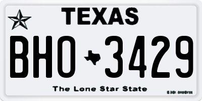 TX license plate BHO3429
