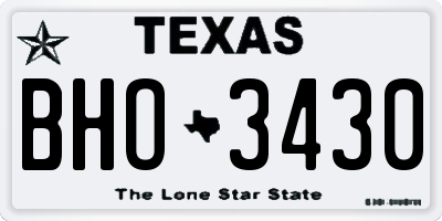 TX license plate BHO3430