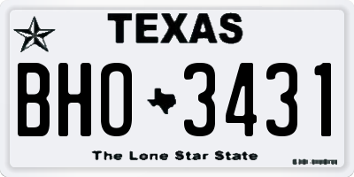 TX license plate BHO3431