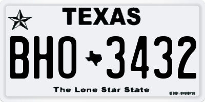 TX license plate BHO3432