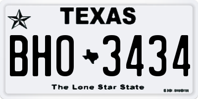 TX license plate BHO3434