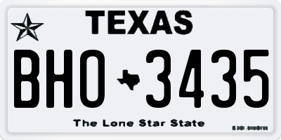 TX license plate BHO3435