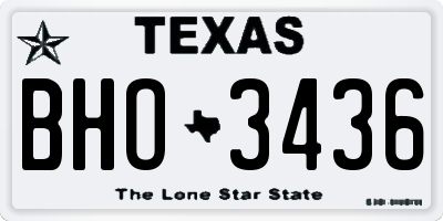 TX license plate BHO3436